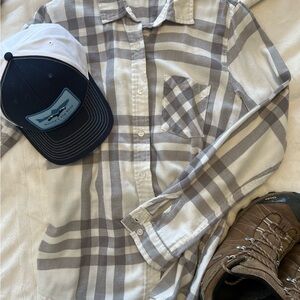 Alpine Cream and Gray Plaid Shirt
